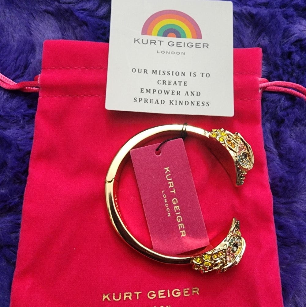 New Kurt Geiger Gold Bracelet with Yellow Accents